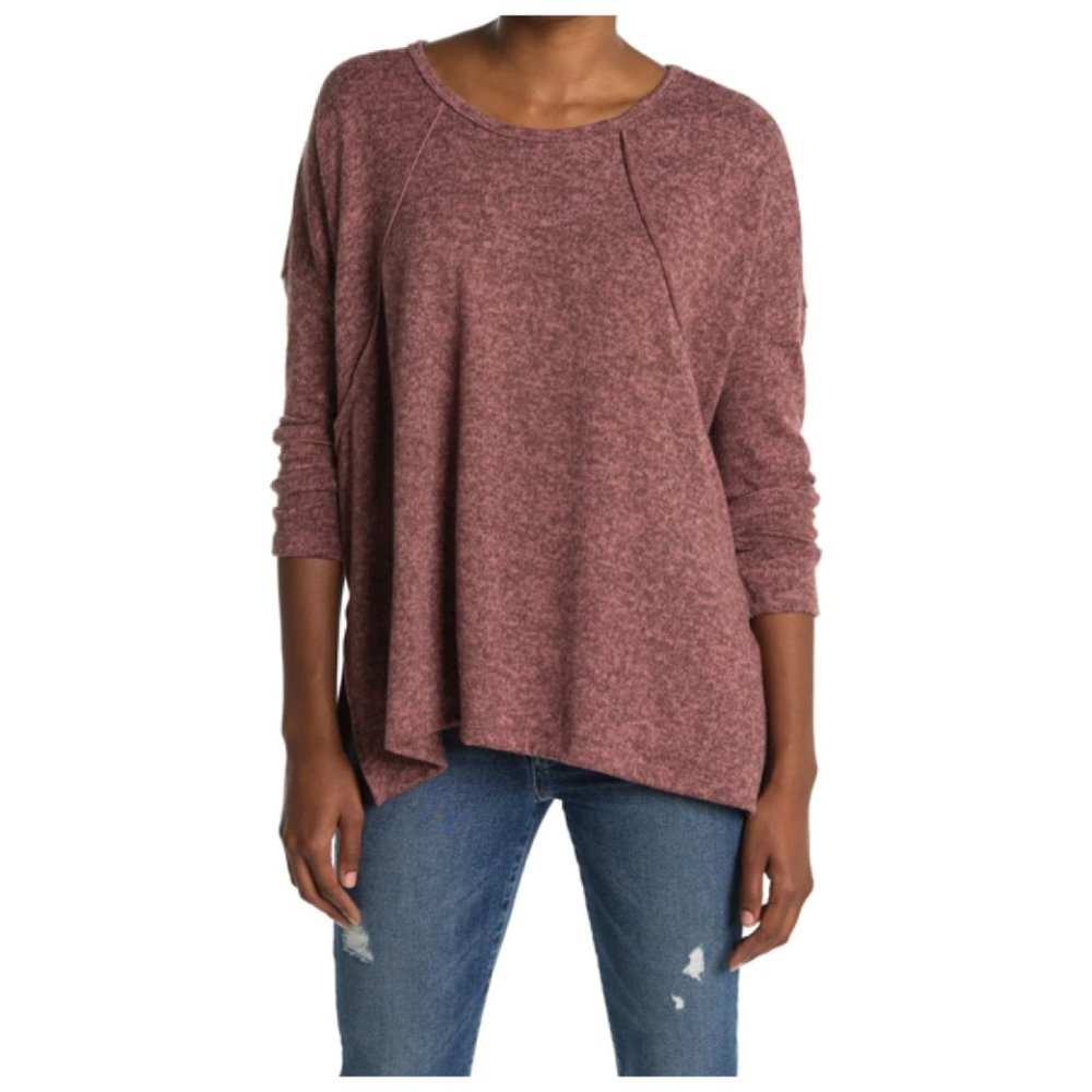 Forgotten Grace Crew Neck Side Slit Long Sleeve